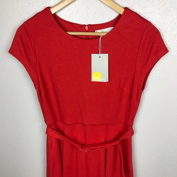 NWT Boden Belted Orange Dress - Picture 2 of 7